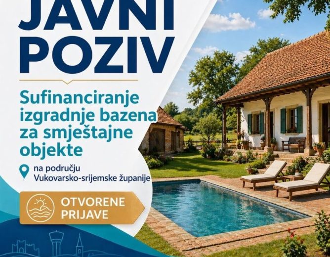 Objavljen Javni poziv za izgradnju bazena u smještajnim objektima na području županije